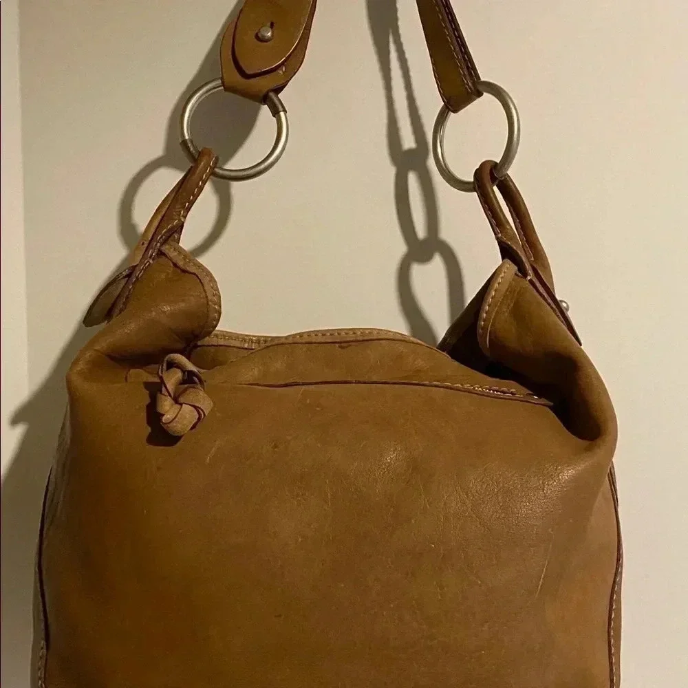 RUEHL no.925 brown distressed leather hobo bag